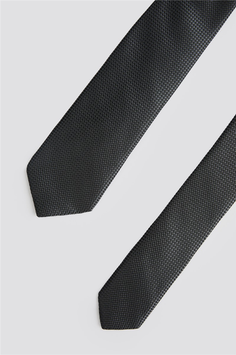  Grey Slim Textured Tie