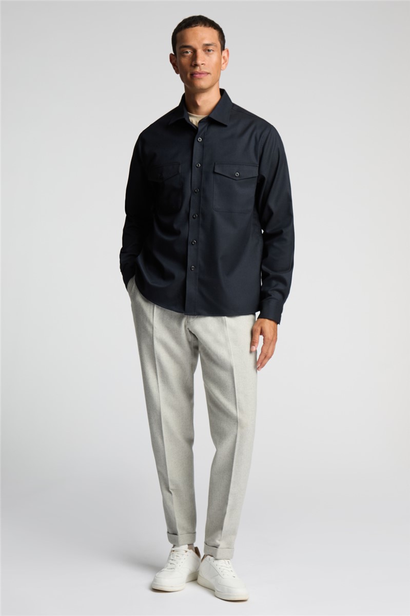  Navy Overshirt With Front Pockets