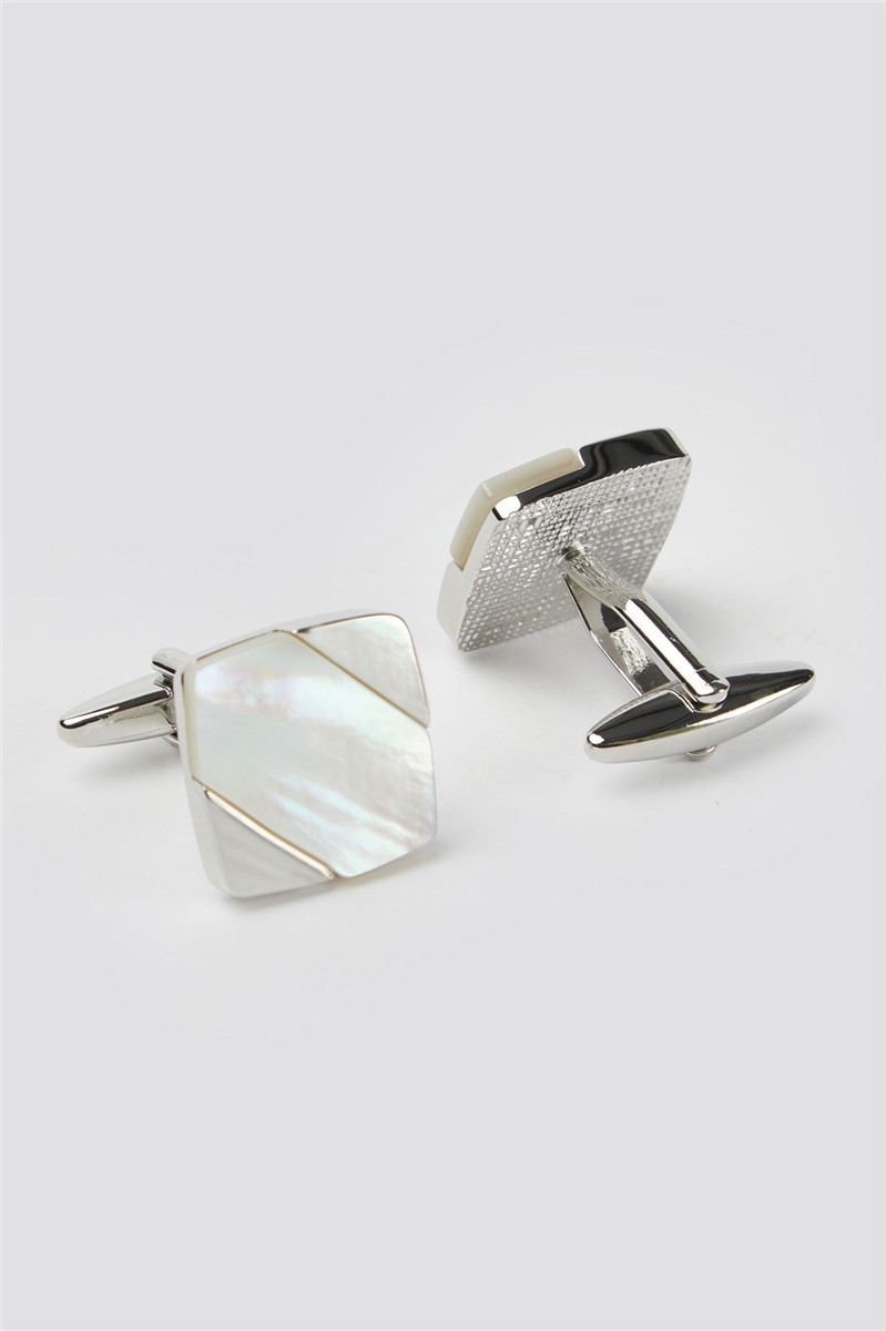  Mother Of Pearl Diagonal Cufflinks