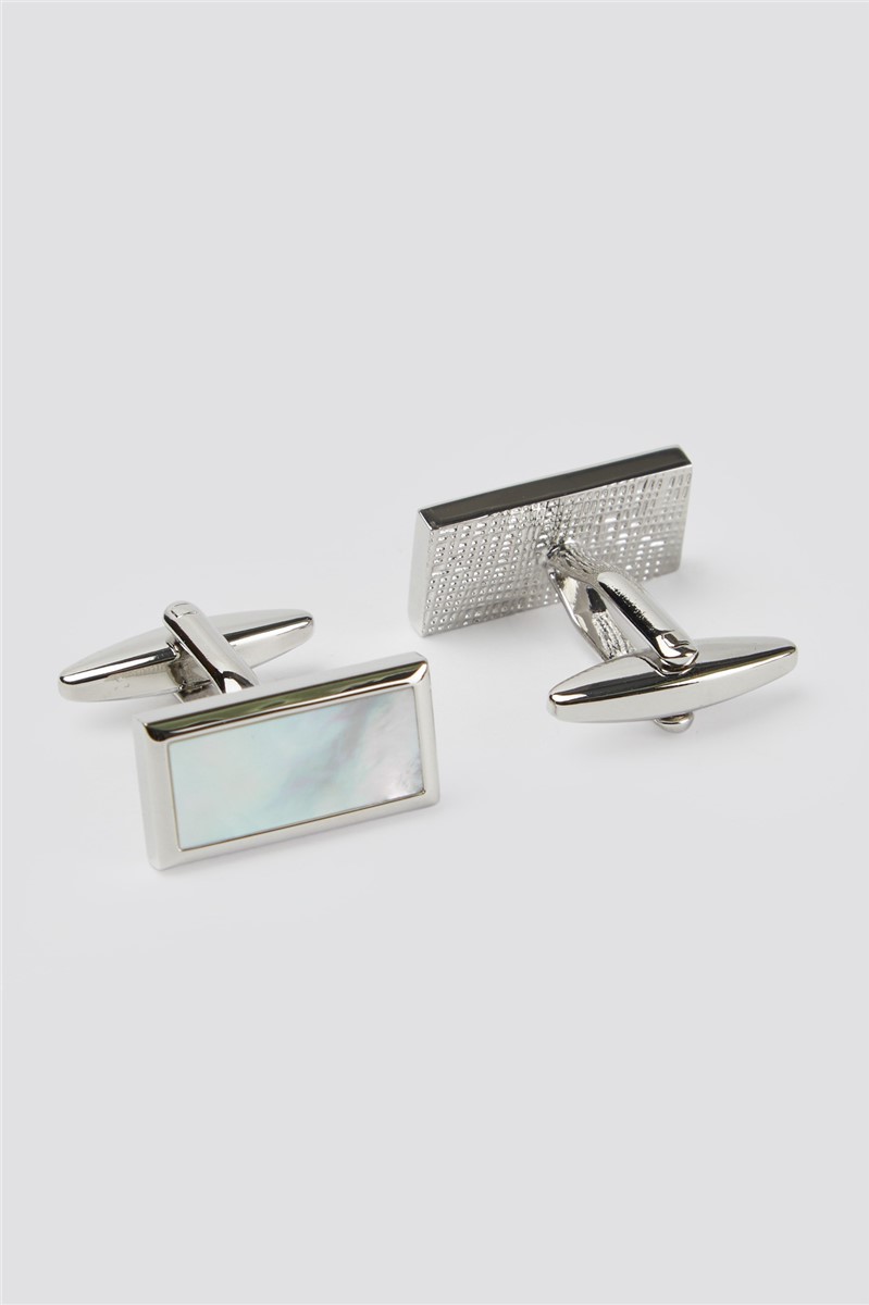  Mother Of Pearl Rectangle Cufflinks