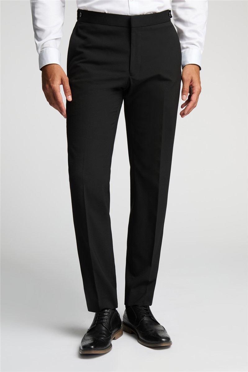  Slim Fit Black Stretch Double Breasted Suit