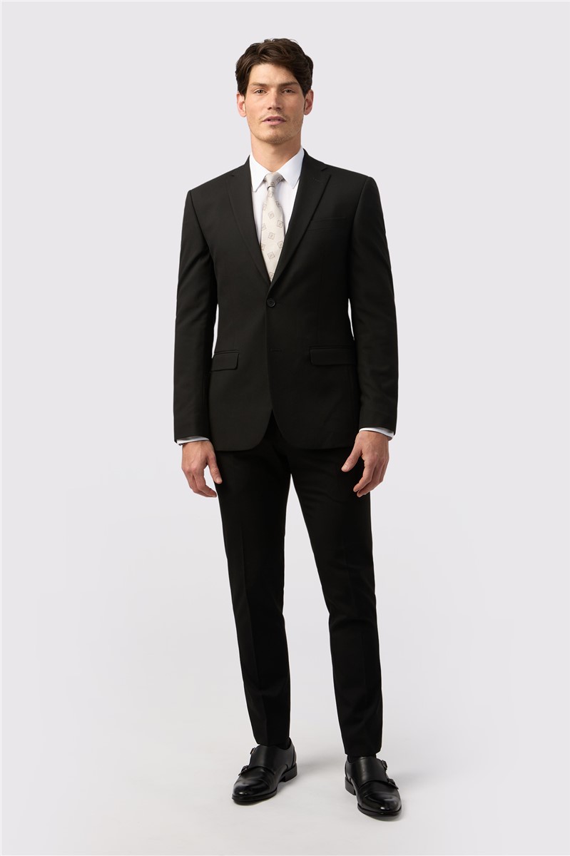  Slim Fit Black Stretch Waistcoat