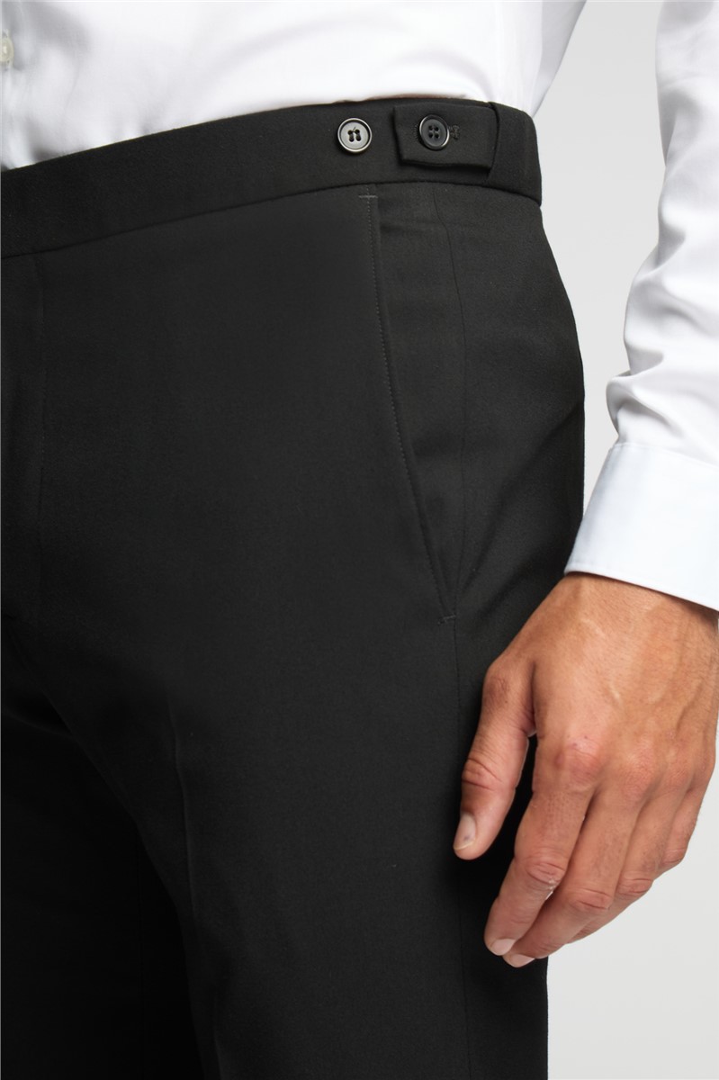  Tailored Fit Black Stretch Trousers