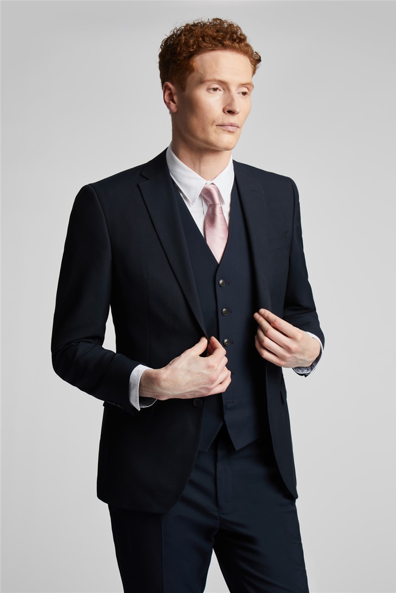  Slim Fit Navy Stretch Waistcoat