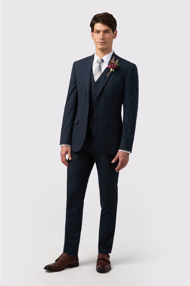  Slim Fit Navy Stretch Waistcoat