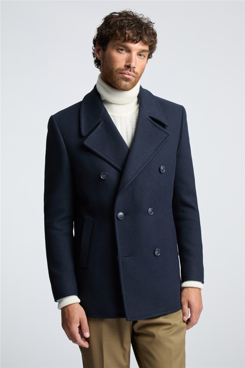 Slim fit peacoat online