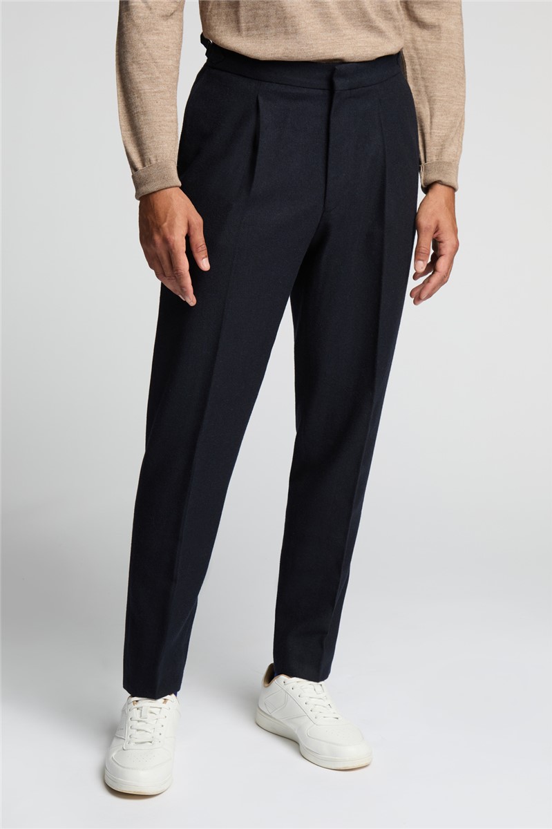  Relaxed Wool Blend Flannel Trousers