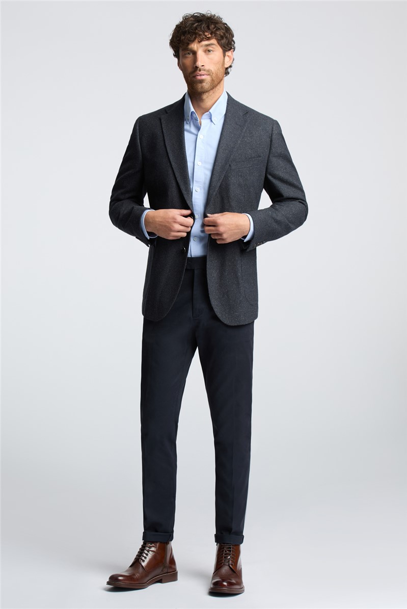  Navy Checked Blazer