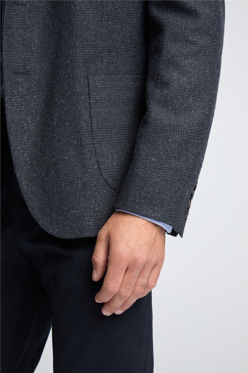  Navy Checked Blazer