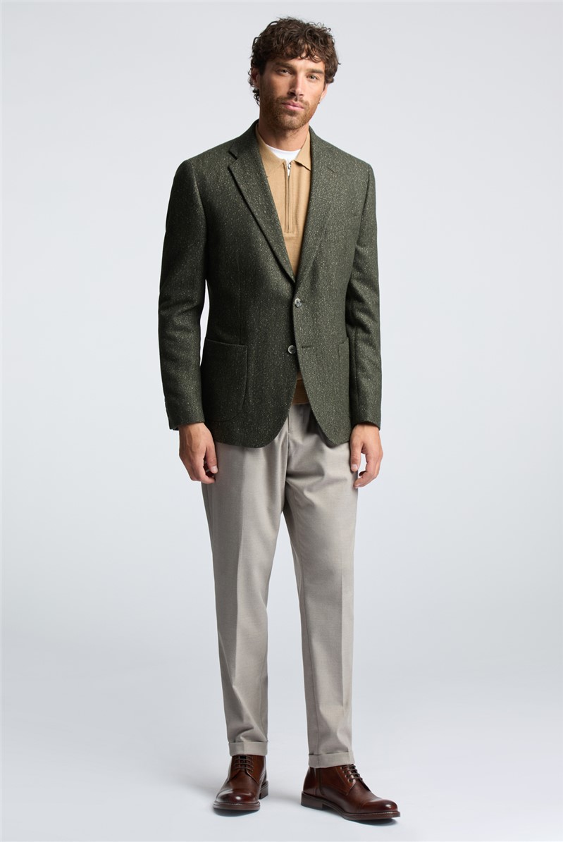  Green Herringbone Blazer