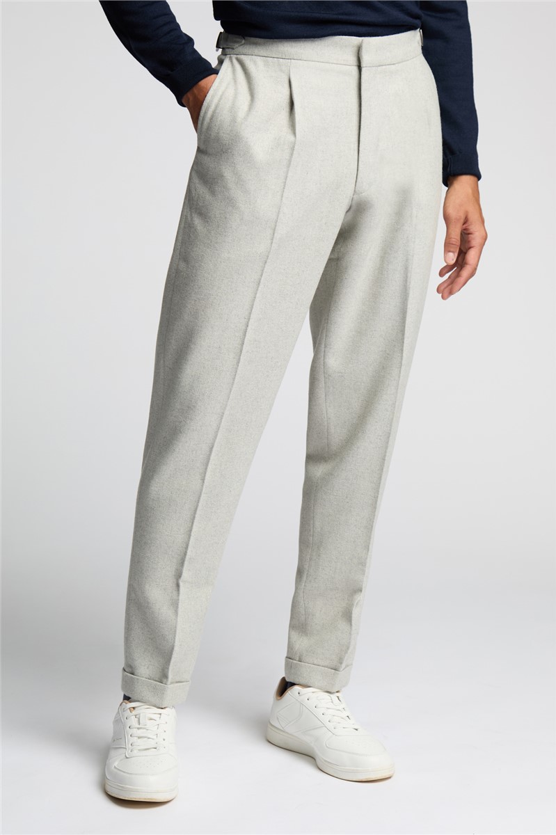  Grey Flannel Trousers With Turn Up