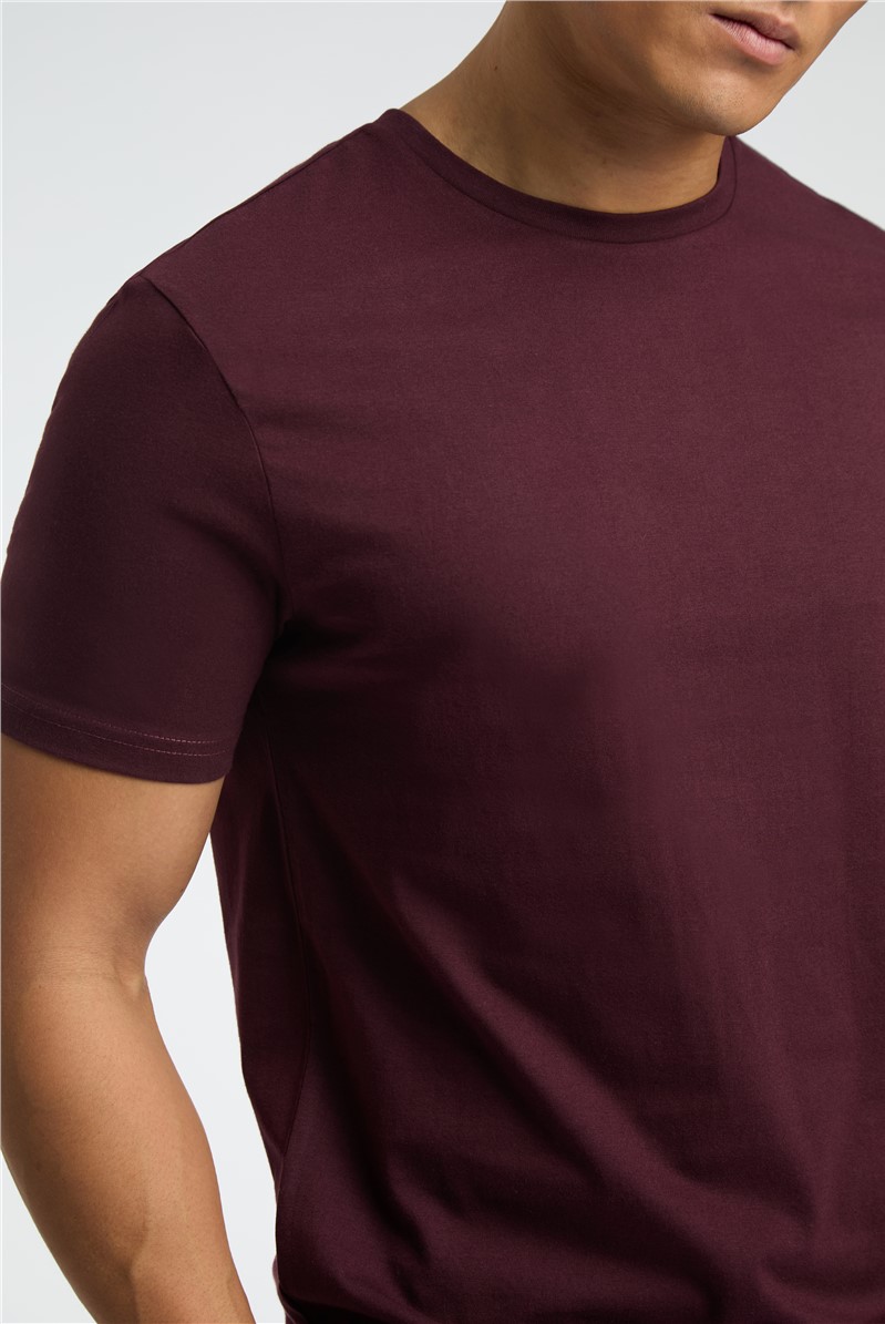 Crew Neck T-Shirt - Burgundy