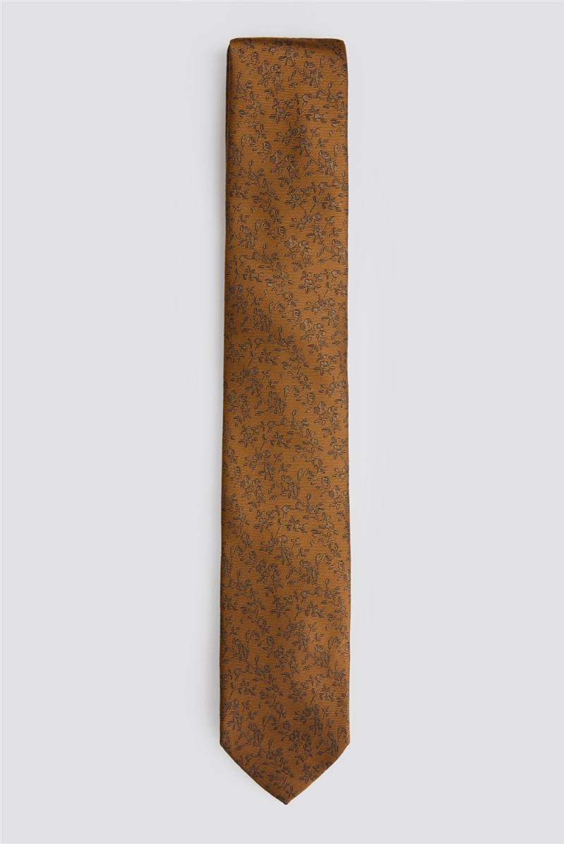  Bronze Winter Floral Tie