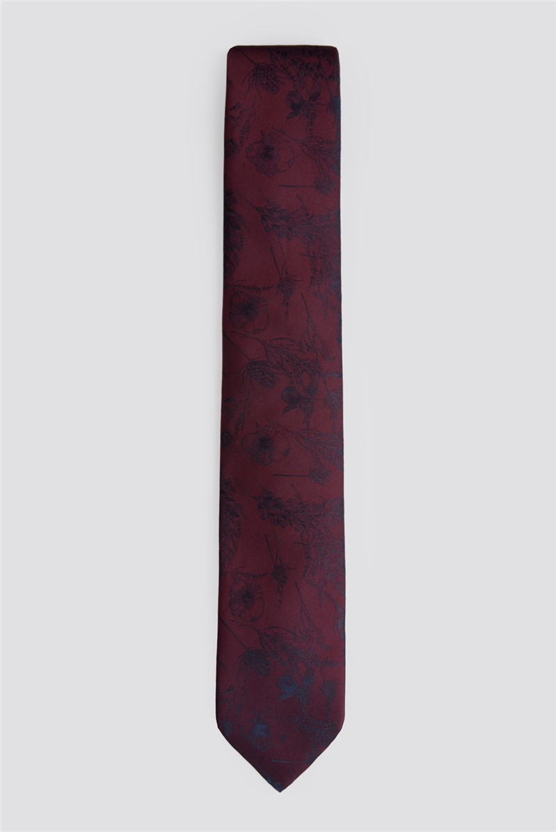  Wine Winter Floral Tie