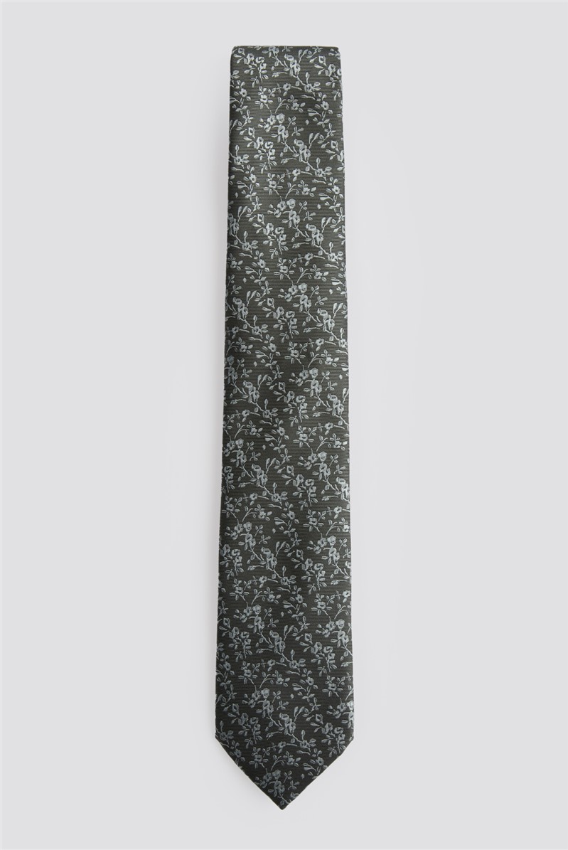  Grey Mini Floral Tie