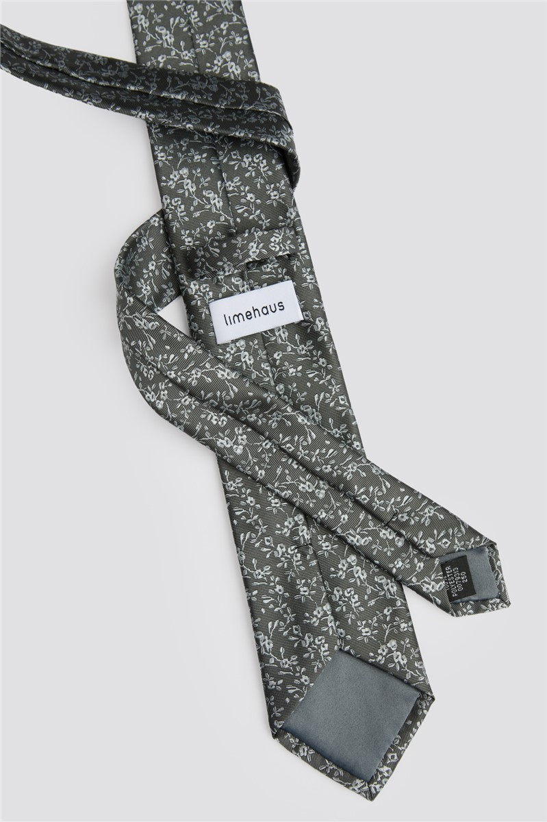  Grey Mini Floral Tie