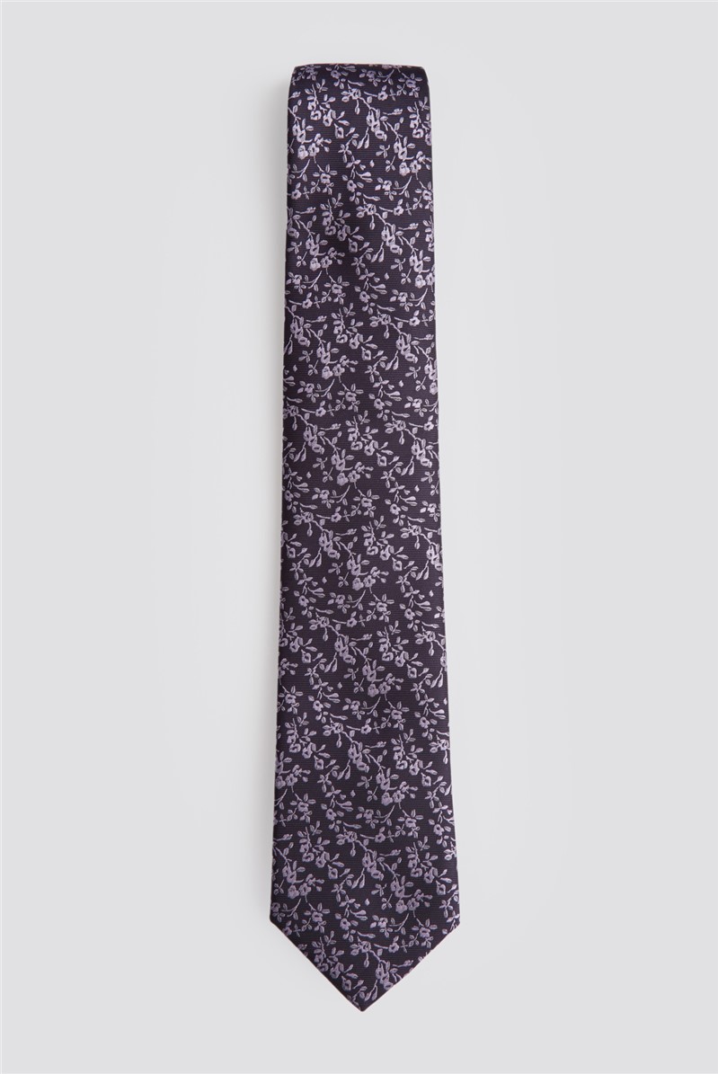  Purple Mini Floral Tie