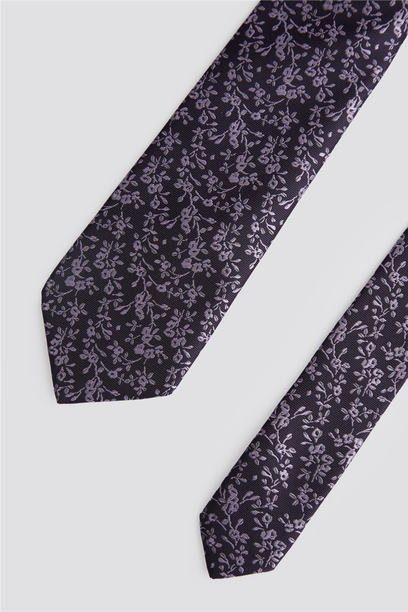  Purple Mini Floral Tie