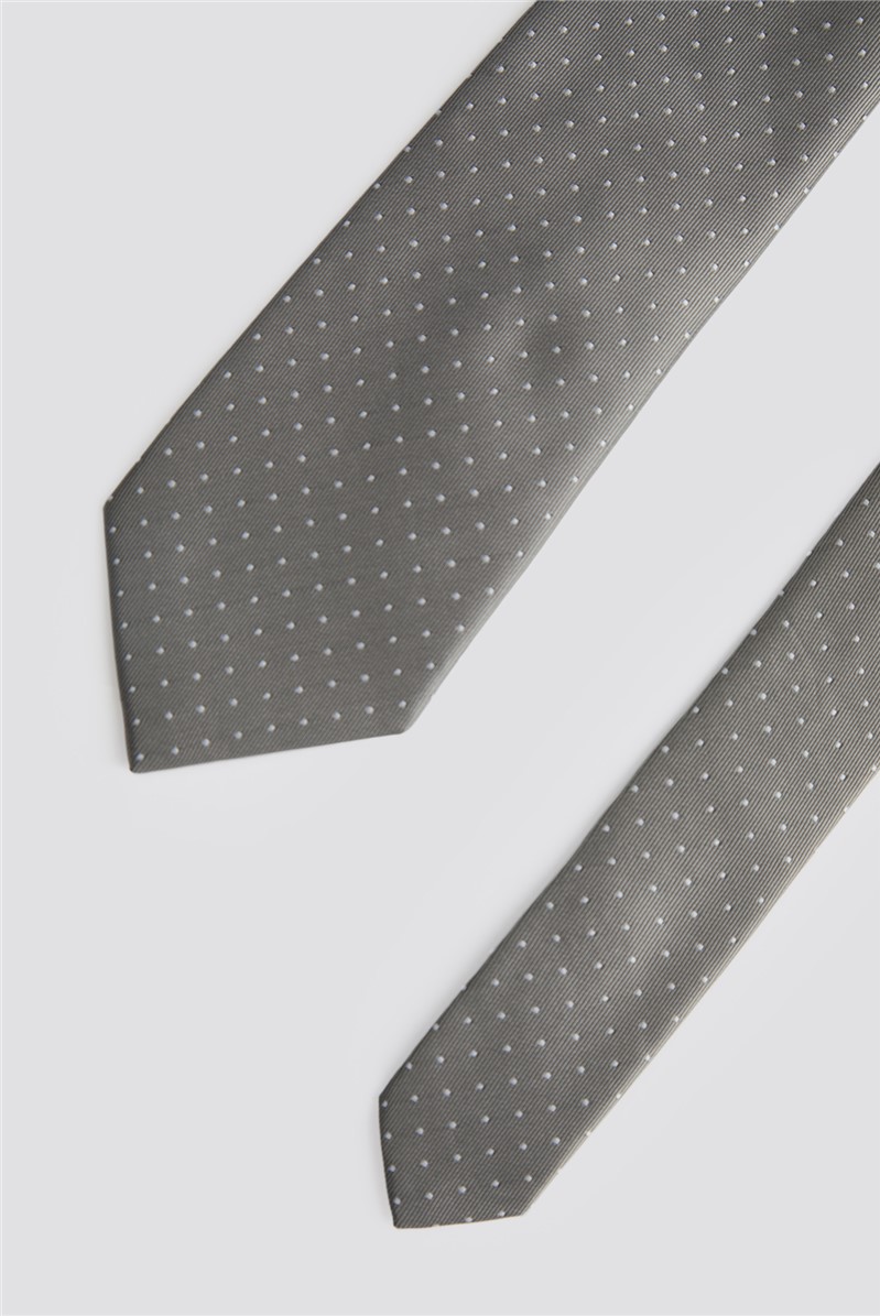  Grey Pindot Tie