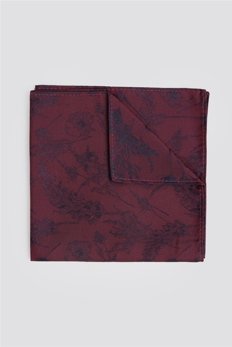  Wine Winter Floral Pocket Square