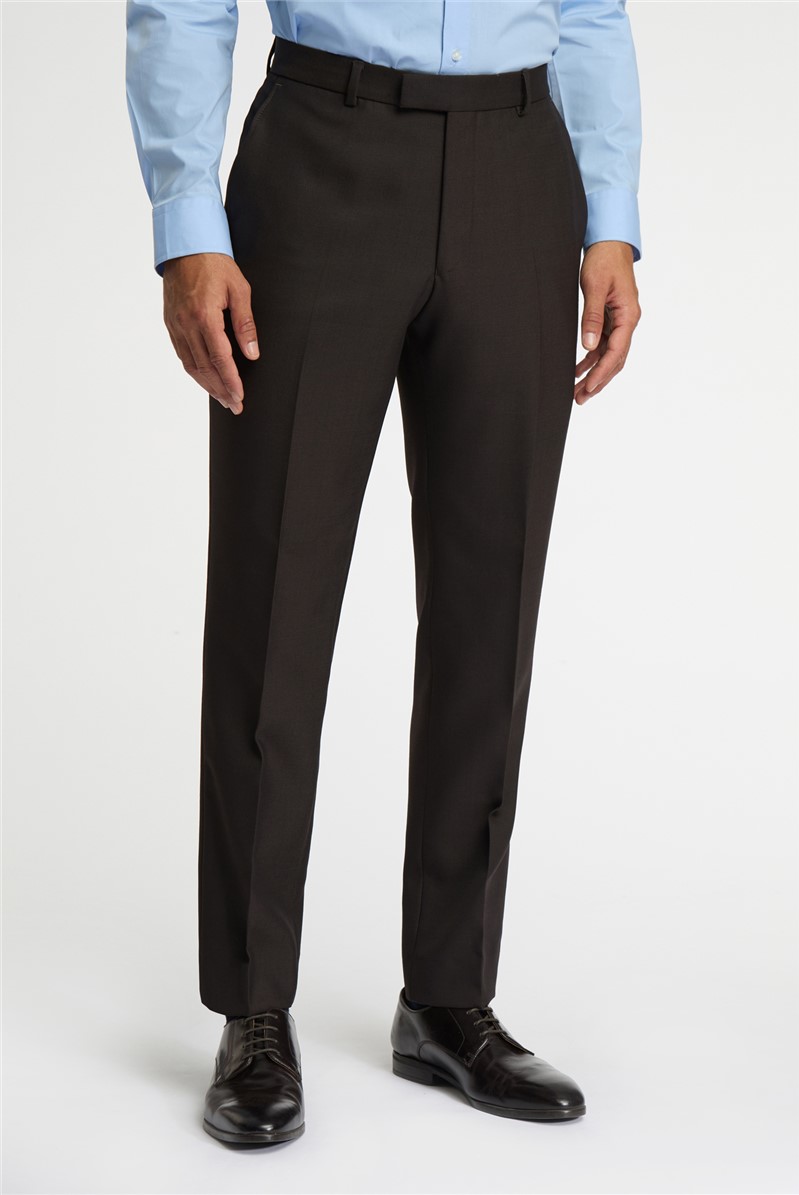  Regular Fit Brown Birdseye Trouser