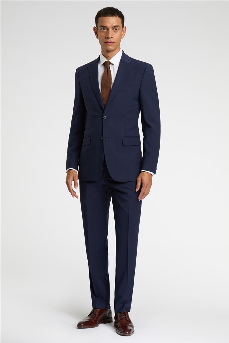  Regular Fit Dark Blue Plain Trousers