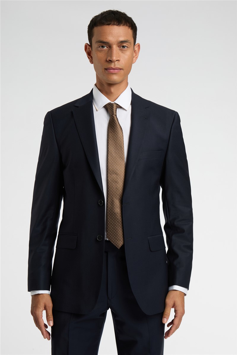  Regular Fit Navy Wool Stretch Suit