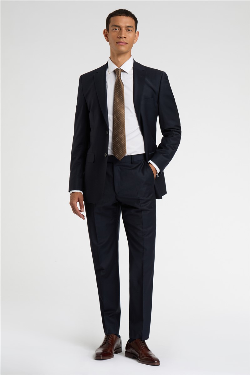  Regular Fit Navy Wool Stretch Suit