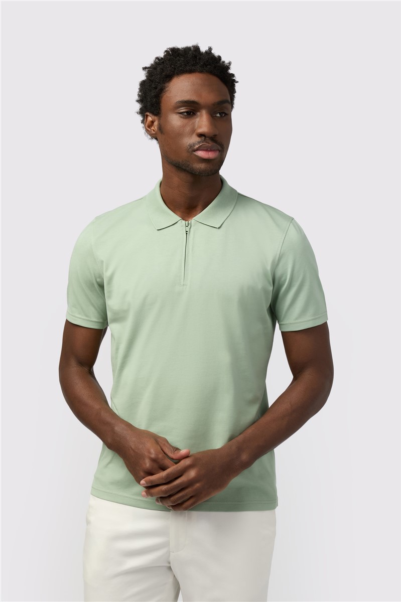  Sage Quarter Zip Jersey Polo