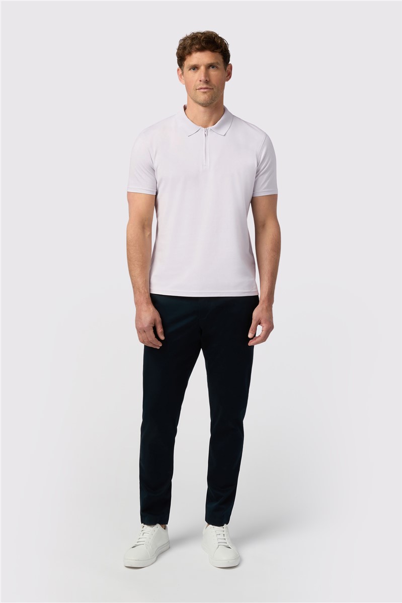  Lilac Quarter Zip Jersey Polo
