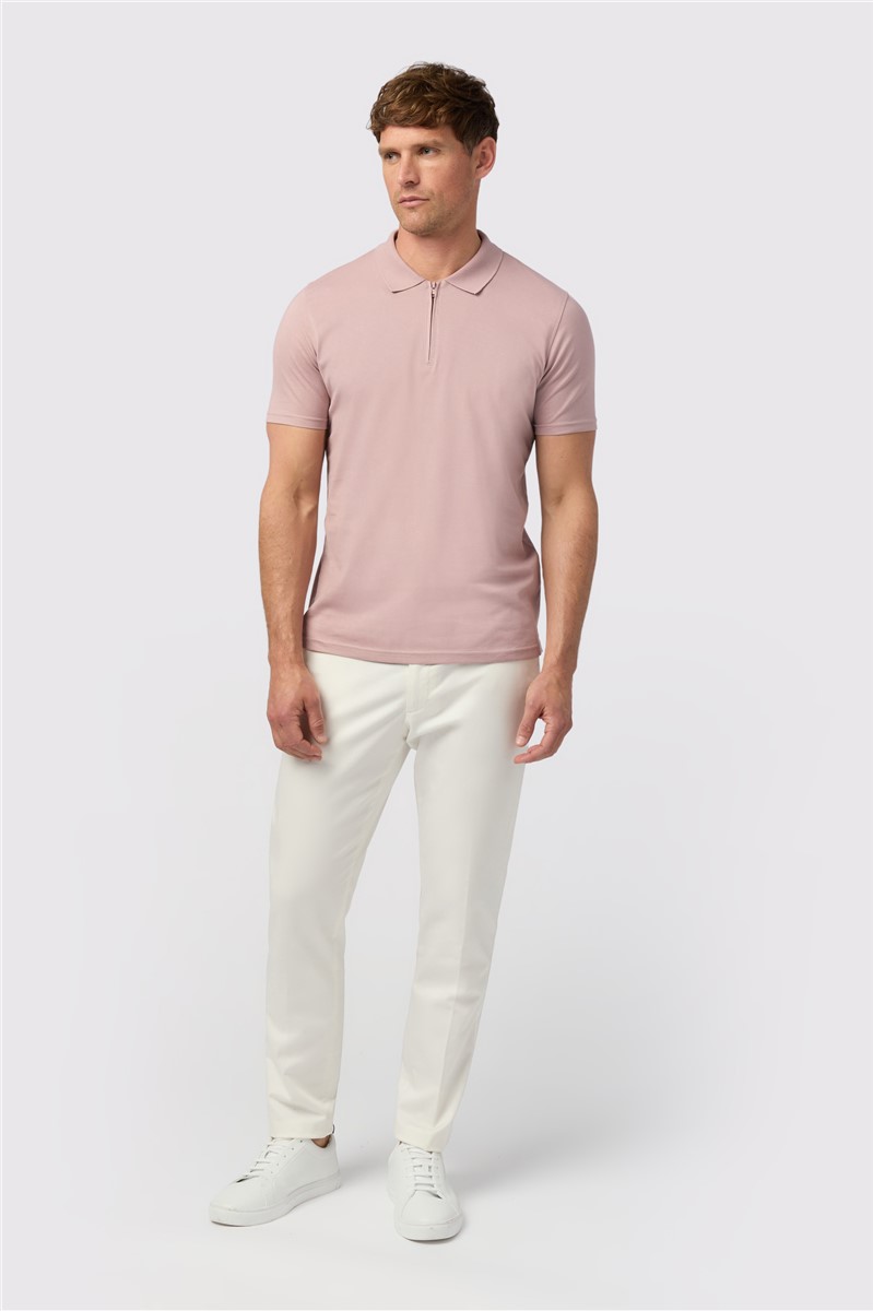  Mauve Quarter Zip Jersey Polo