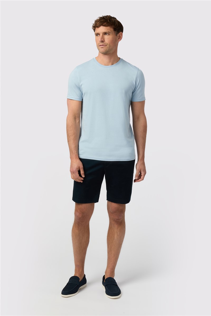  Light Blue Crew Neck T-Shirt