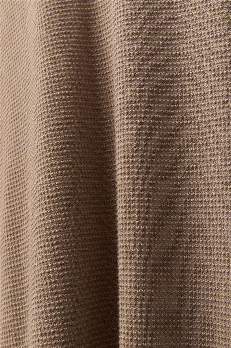  Taupe Quarter Zip Knit Polo