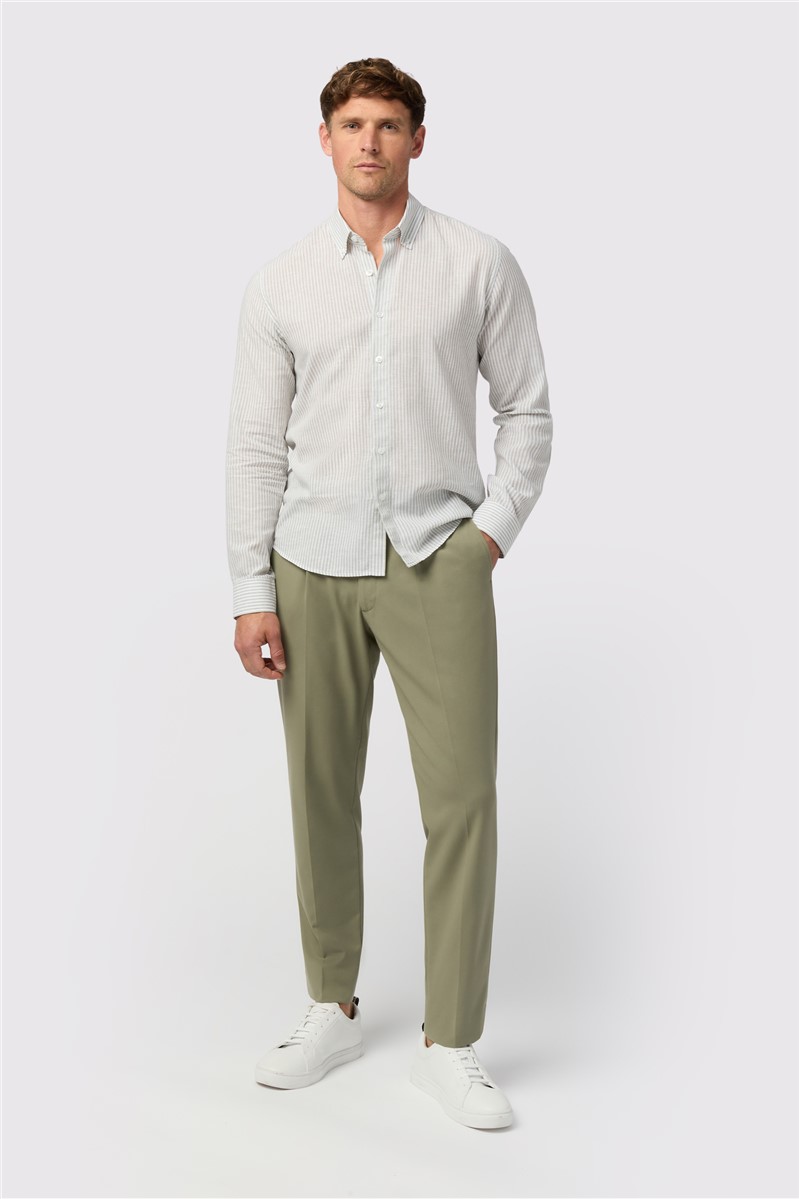  Sage Stripe Linen Shirt