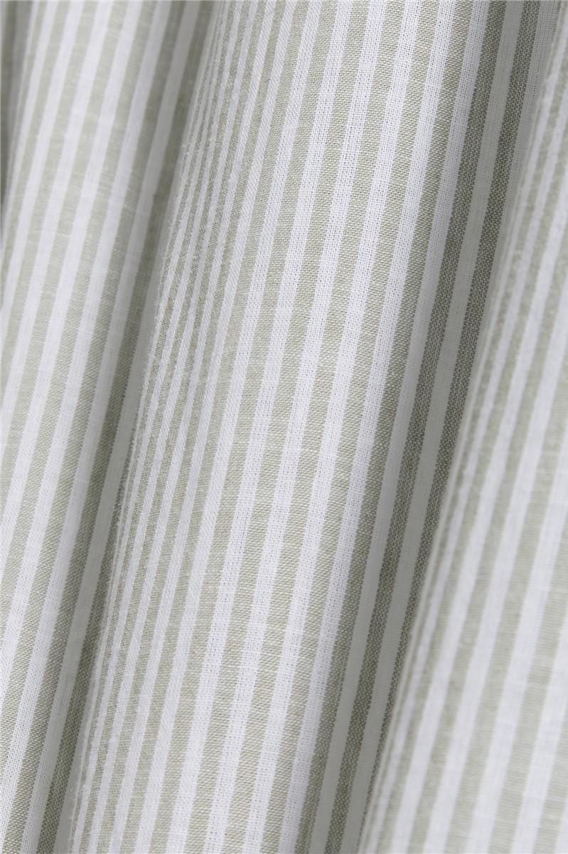  Sage Stripe Linen Shirt