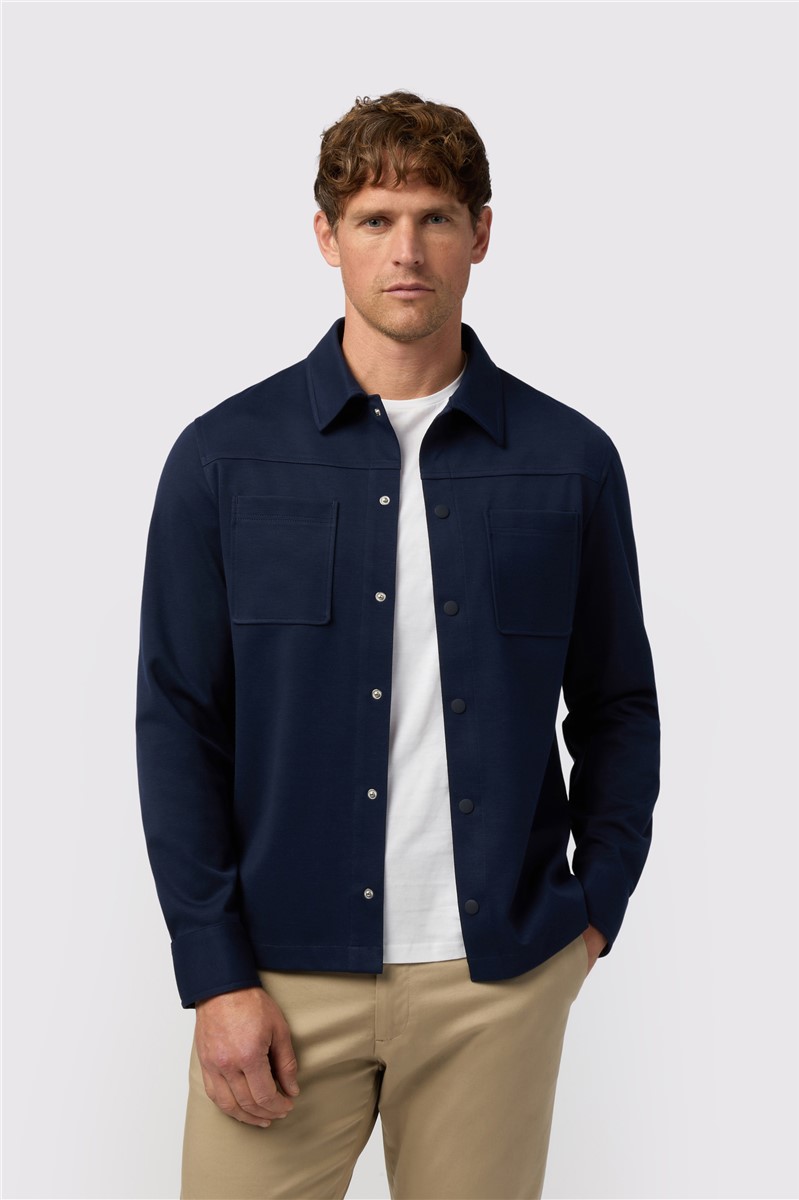  Navy Jersey Overshirt