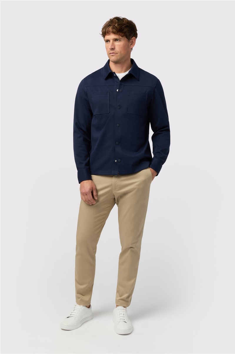  Navy Jersey Overshirt