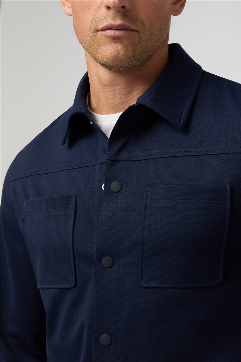  Navy Jersey Overshirt