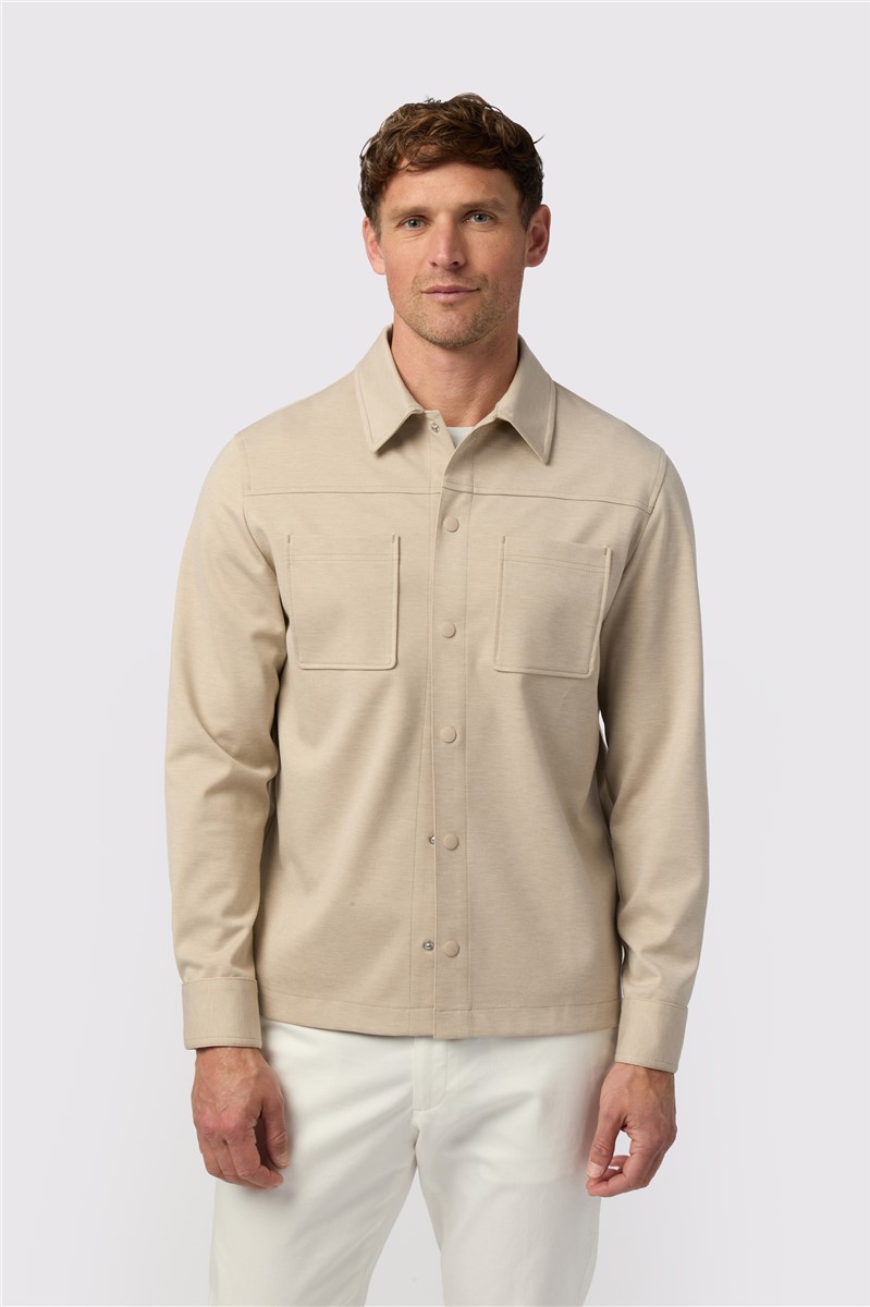  Oatmeal Jersey Overshirt