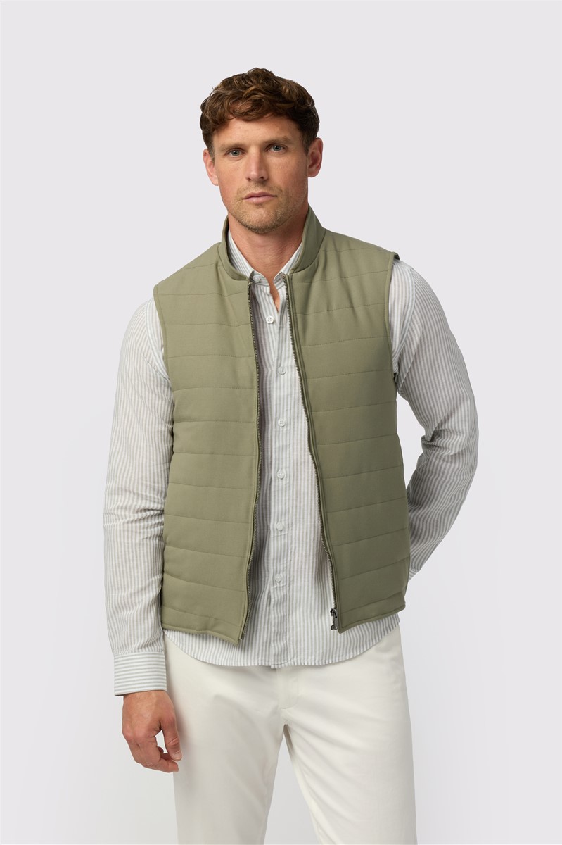  Olive Zip Through Gilet