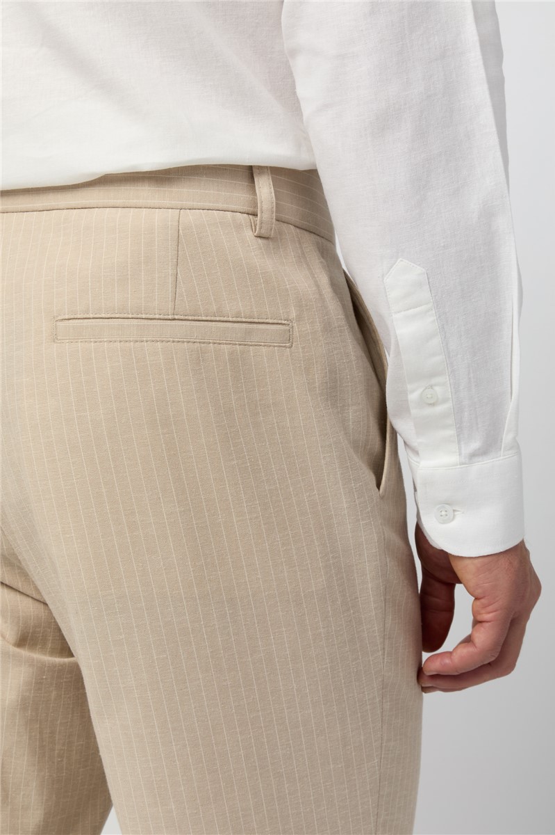  Oatmeal Striped Trousers