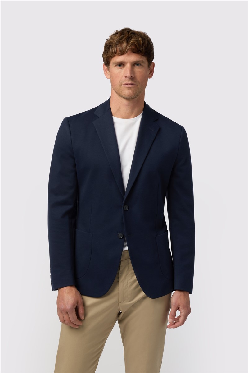 Navy Jersey Blazer