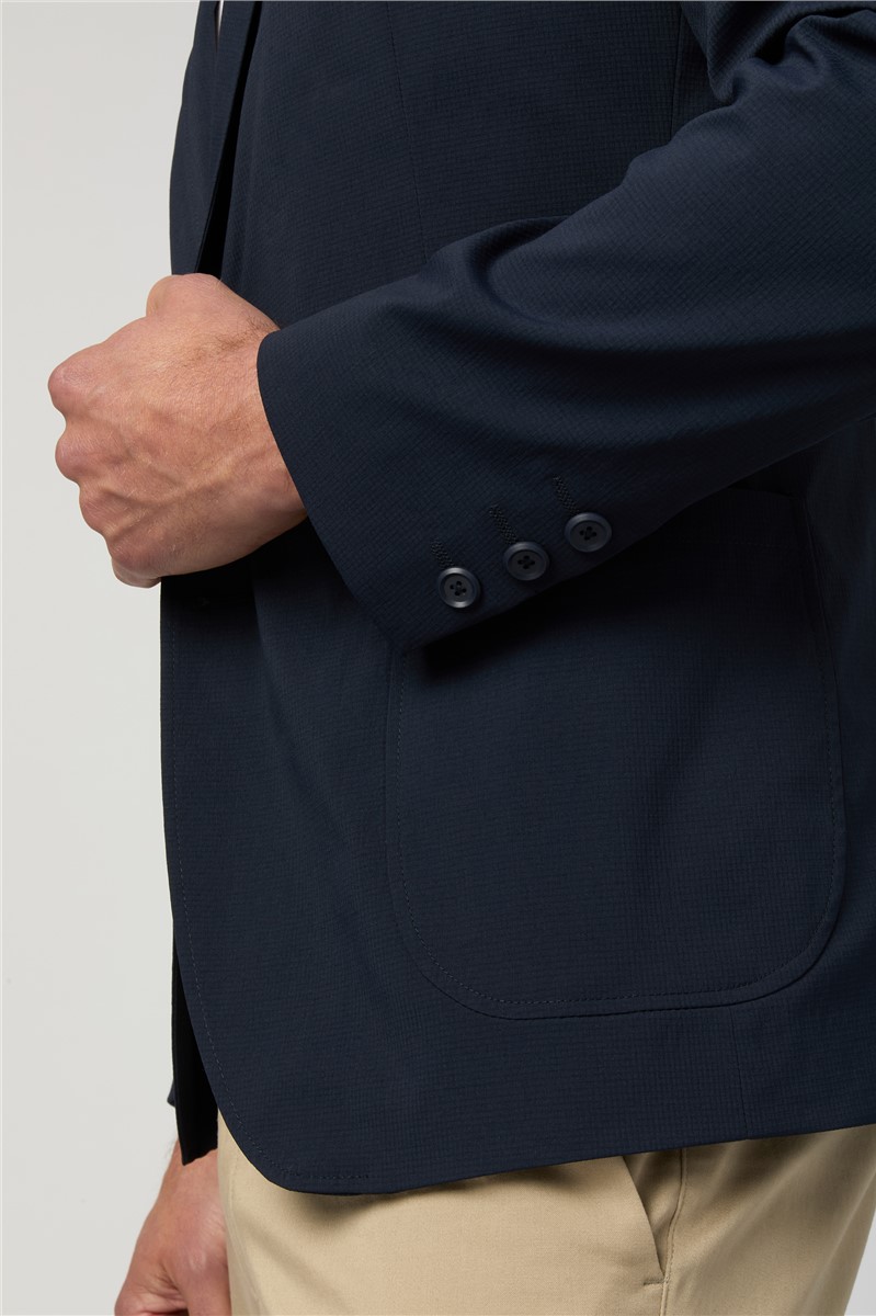  Navy Textured Blazer