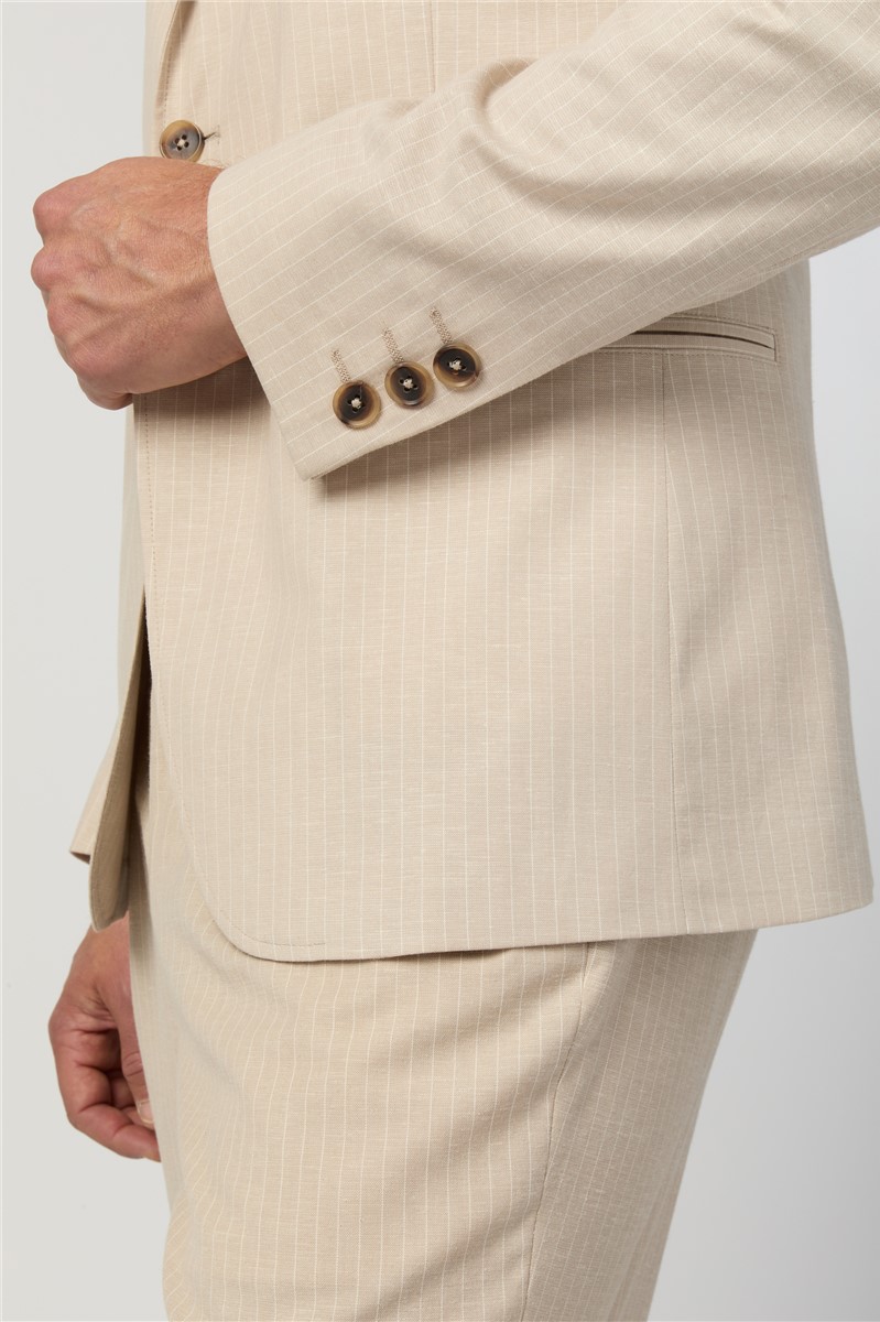  Oatmeal Striped Blazer