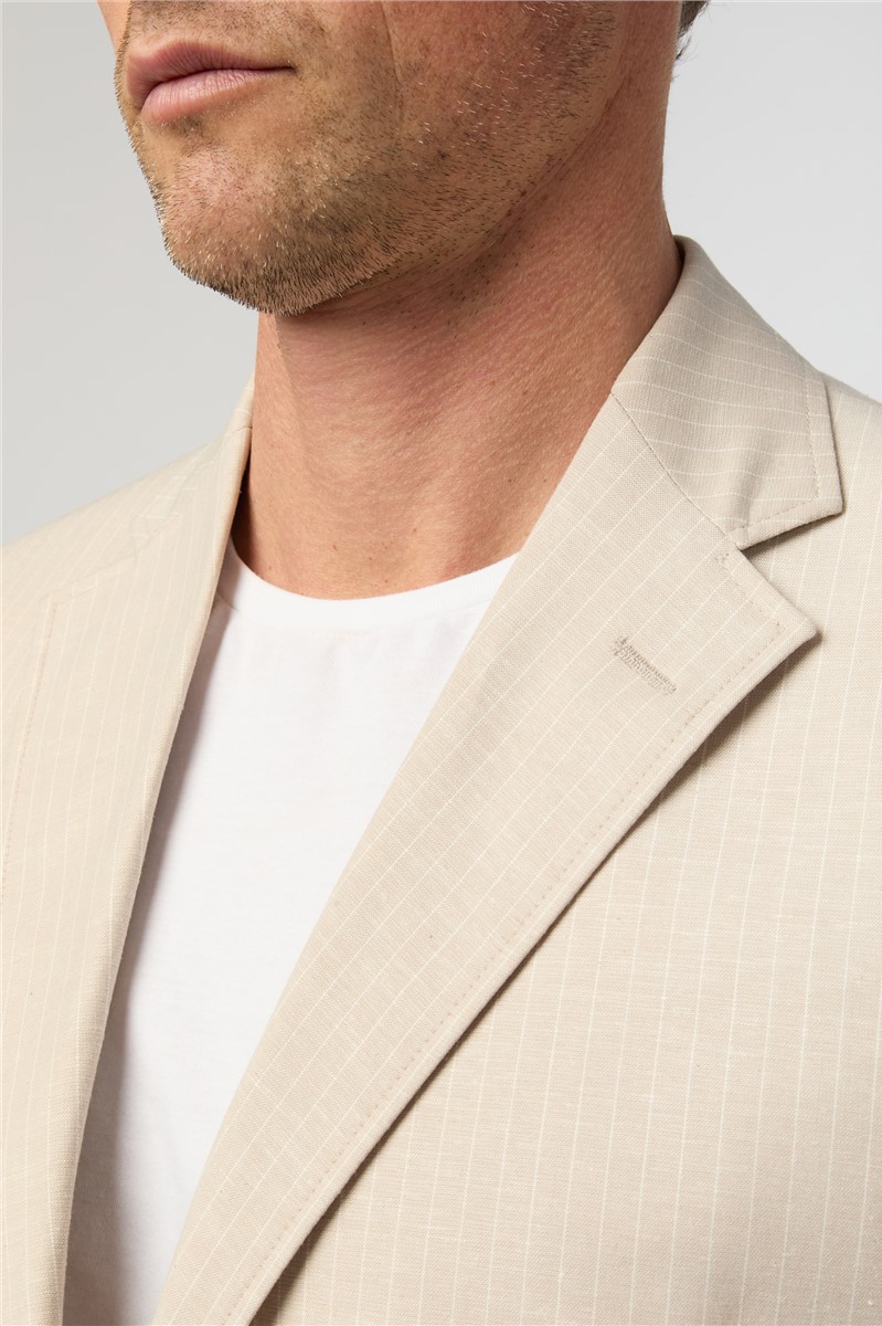  Oatmeal Striped Blazer