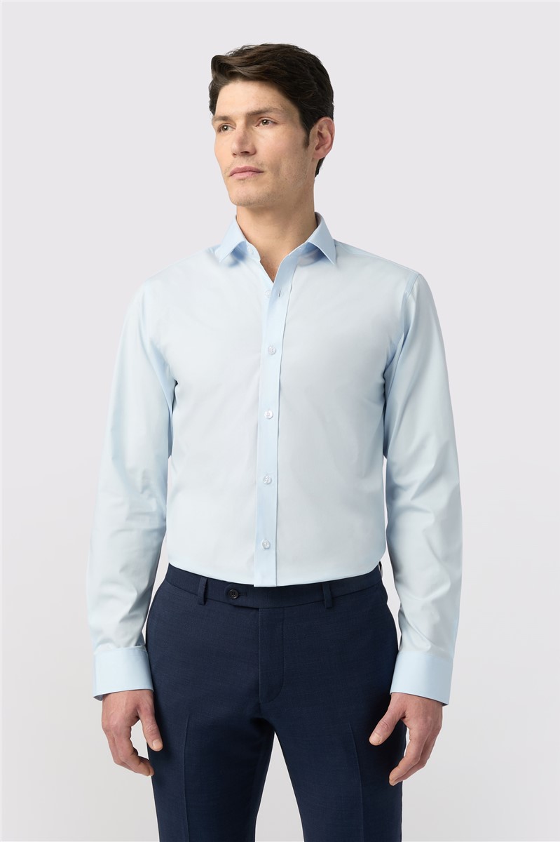 Slim Fit Blue Stretch Shirt