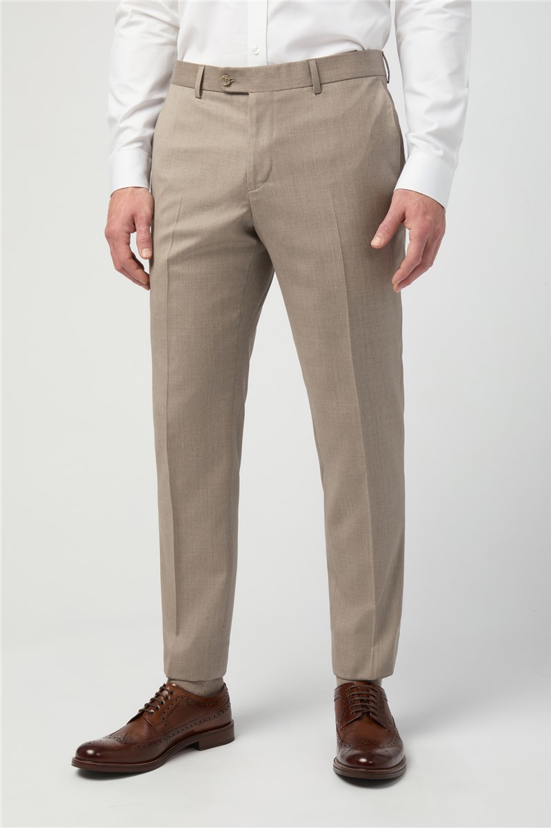  Tailored Fit Italian Super 110's Stone Twill Waistcoat