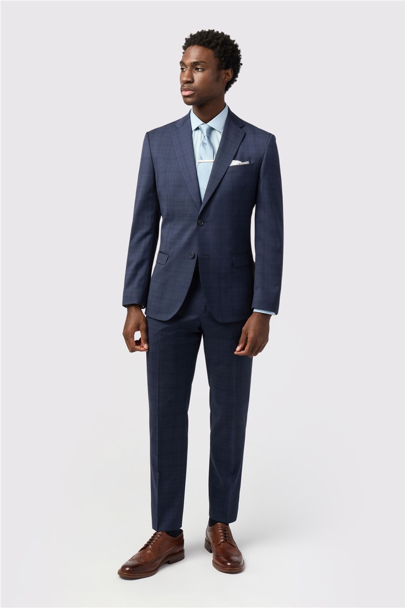  Tailored Fit Italian Ink Check Waistcoat