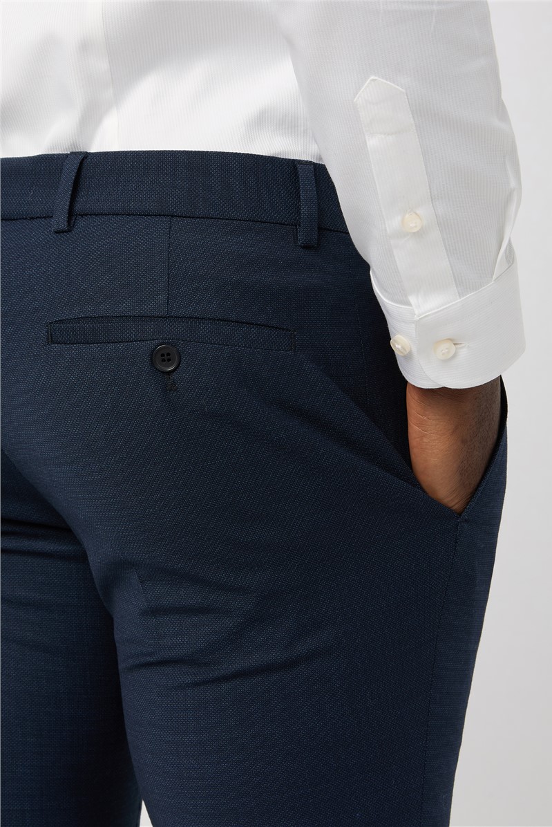 Tailored Fit Performance Navy Texture Suit