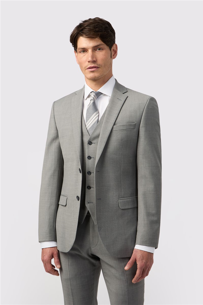  Tailored Fit Cool Grey Texture Trouser